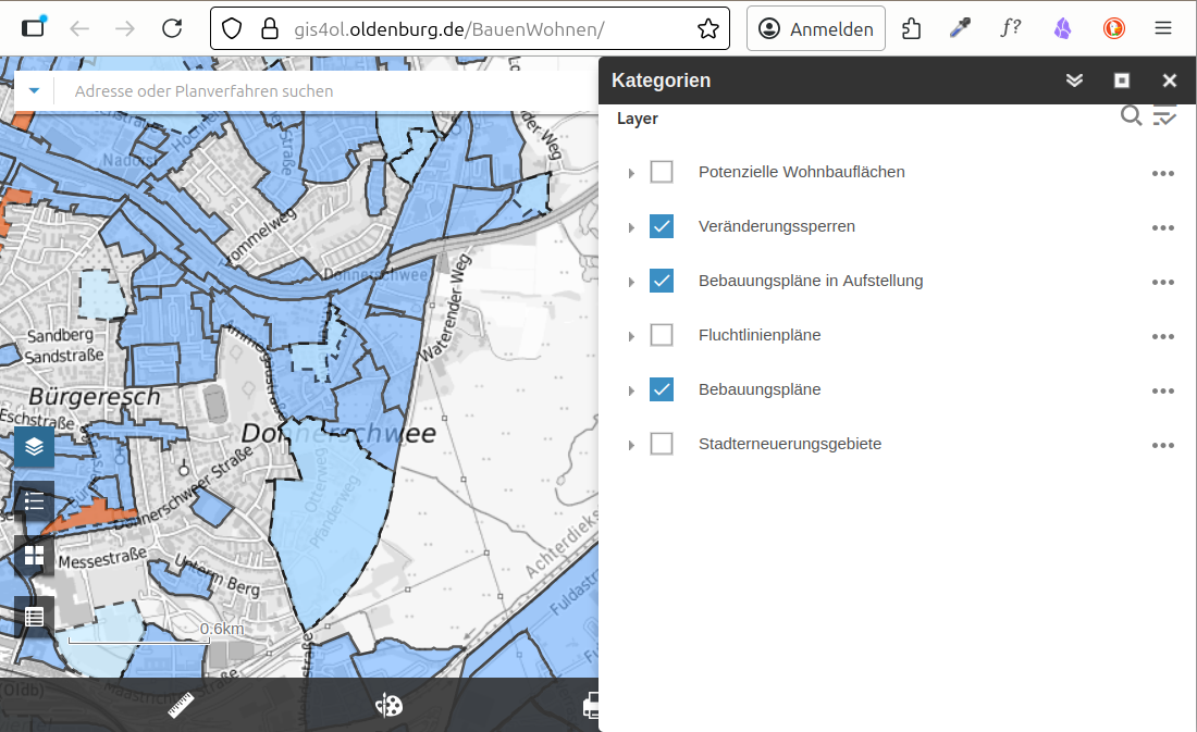Stadtteil Donnerschwee - Bauleitplanungsauskunft der Stadt Oldenburg