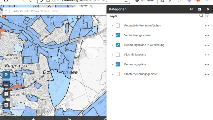 Stadtteil Donnerschwee - Bauleitplanungsauskunft der Stadt Oldenburg