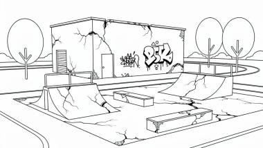 Grafik marode Sporthalle